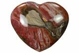 Polished Triassic Petrified Wood Heart - Madagascar #139984-1